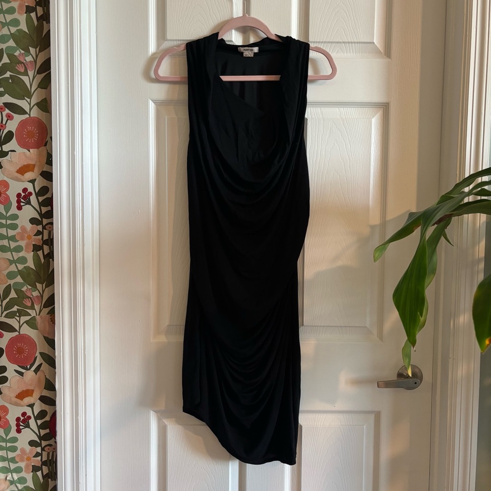 Helmut Lang Black Draped Sleeveless Dress